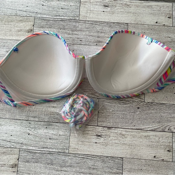Victoria’s Secret Colored Stripe Strapless Bikini Top- Size 34D - Picture 3 of 5